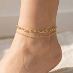 Anarchy Street - Double Strand Layered Link Chain Anklet