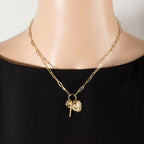 Anarchy Street - Multi-Charm Heart & Cross Paperclip Chain Necklace