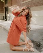 Sutton Corduroy Dress - Rust