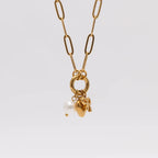 WJW - 18K Gold Stainless Steel Bow Charm Holder Necklace Gift Set