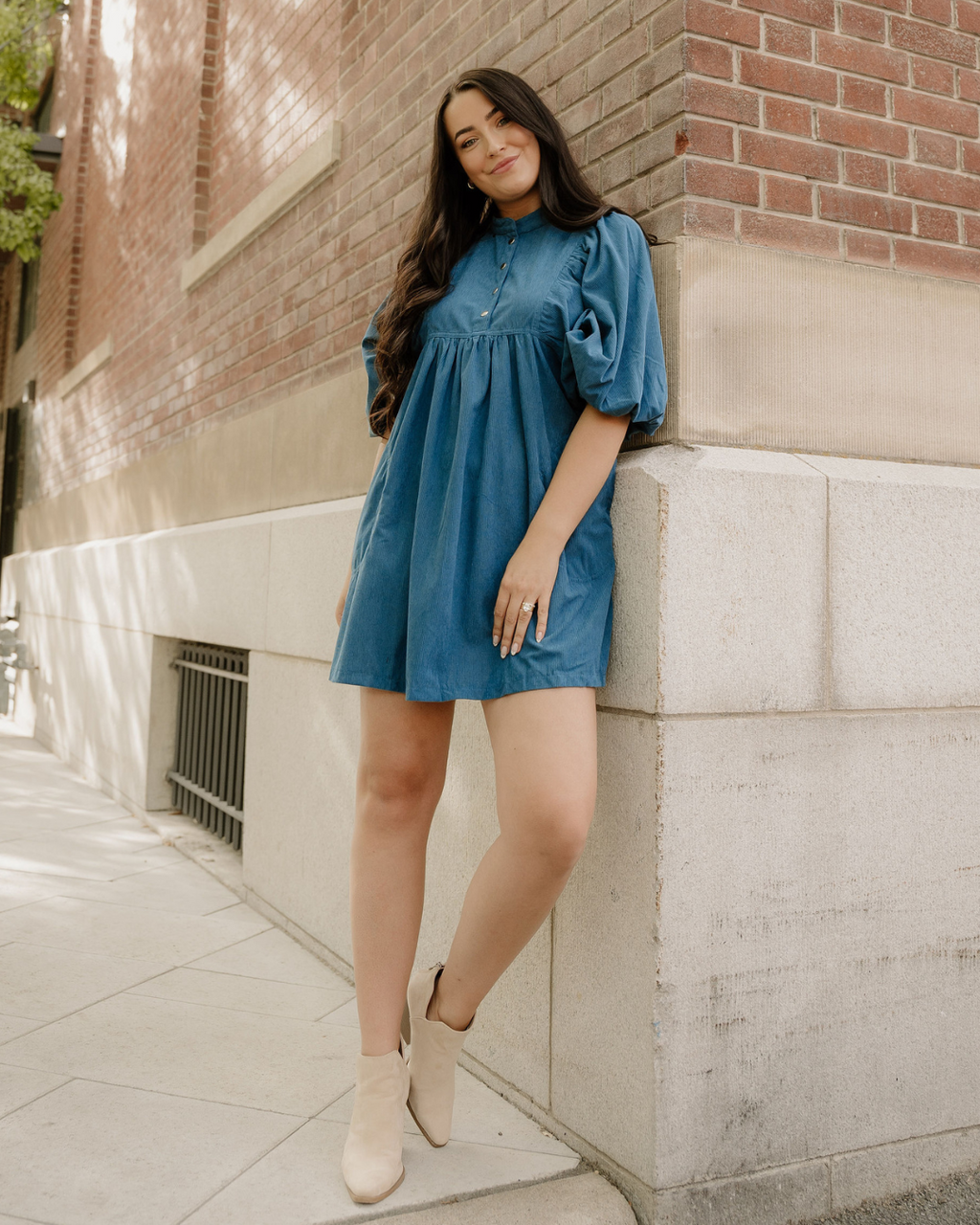 Sutton Corduroy Dress - Teal