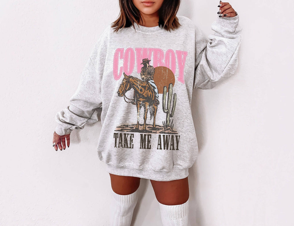 TheKingShirt - Girly Western Sweatshirt, Coastal Cowgirl Cactus Design
