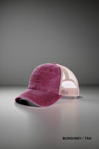 42POPS - SI-26424 Vintage Washed Cotton Mesh Cap Hat