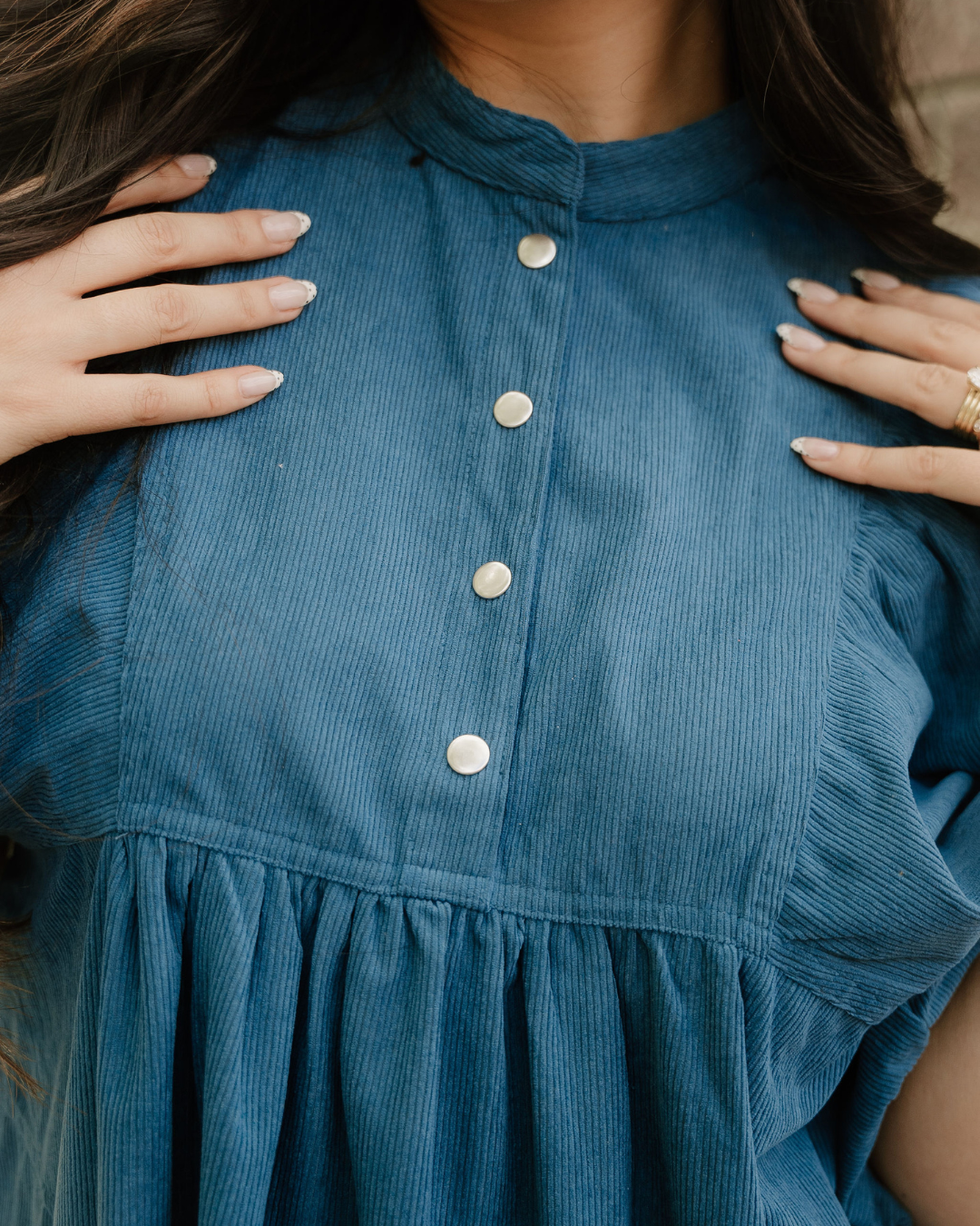 Sutton Corduroy Dress - Teal