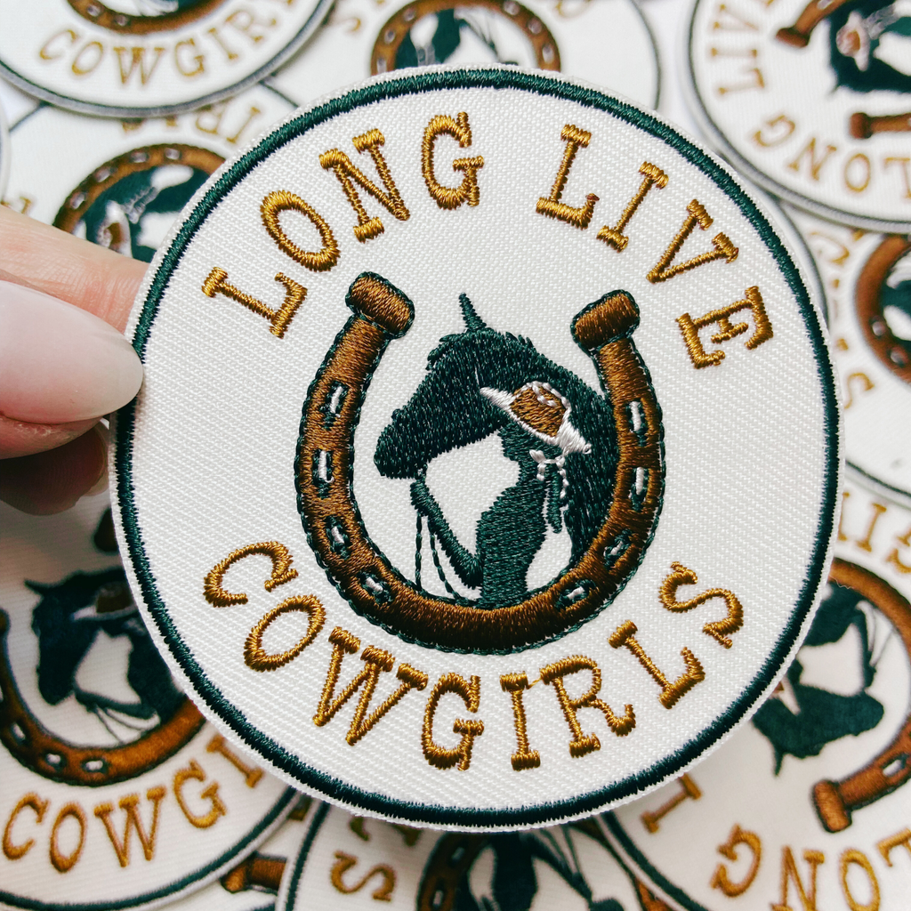 TEELUX - 3" Long Live Cowgirls -  Embroidered Hat Patch