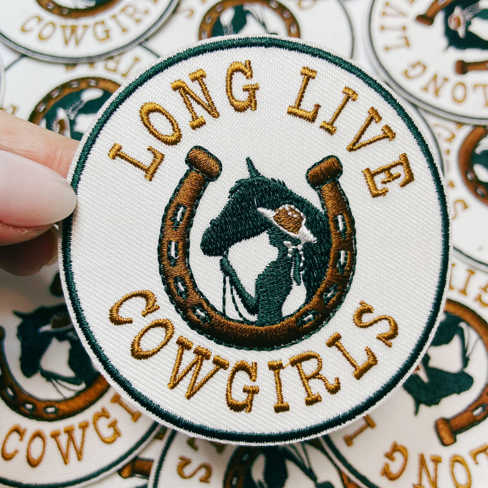 TEELUX - 3" Long Live Cowgirls -  Embroidered Hat Patch