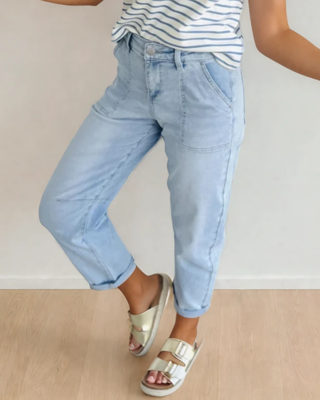 Calla High Rise Relaxed Patch Pocket Jeans