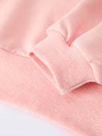 Girls Pink Bow Trim Sweatshirt and Pants Set