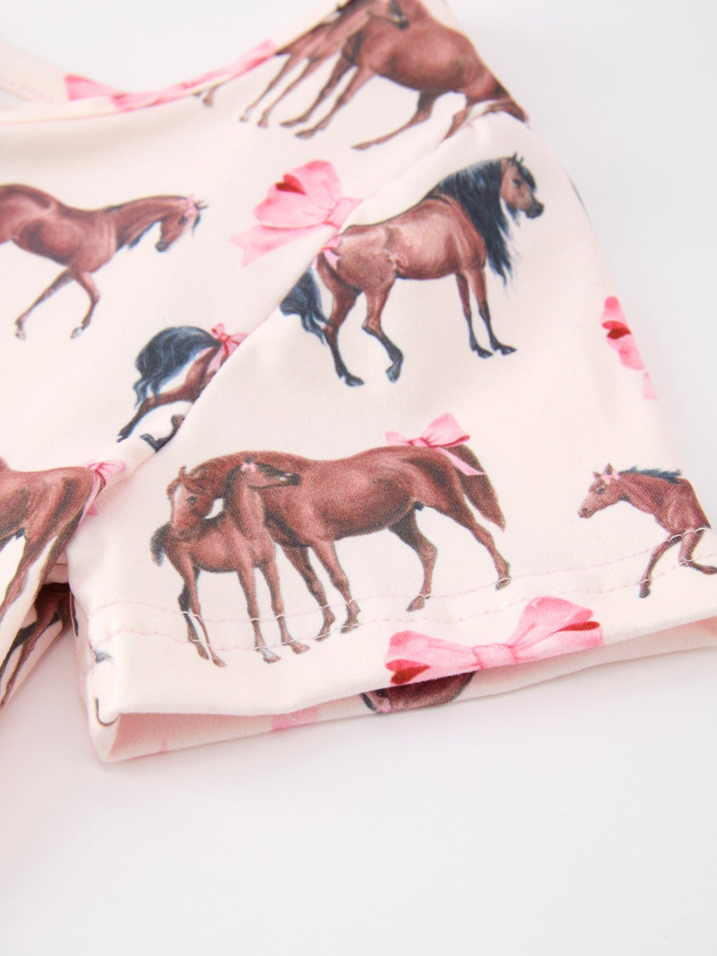 Girls Western Horse Print Twirl Dress Short Sleeve