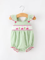 Western Boots Cactus Girls Romper Stripe Ruffle Strap