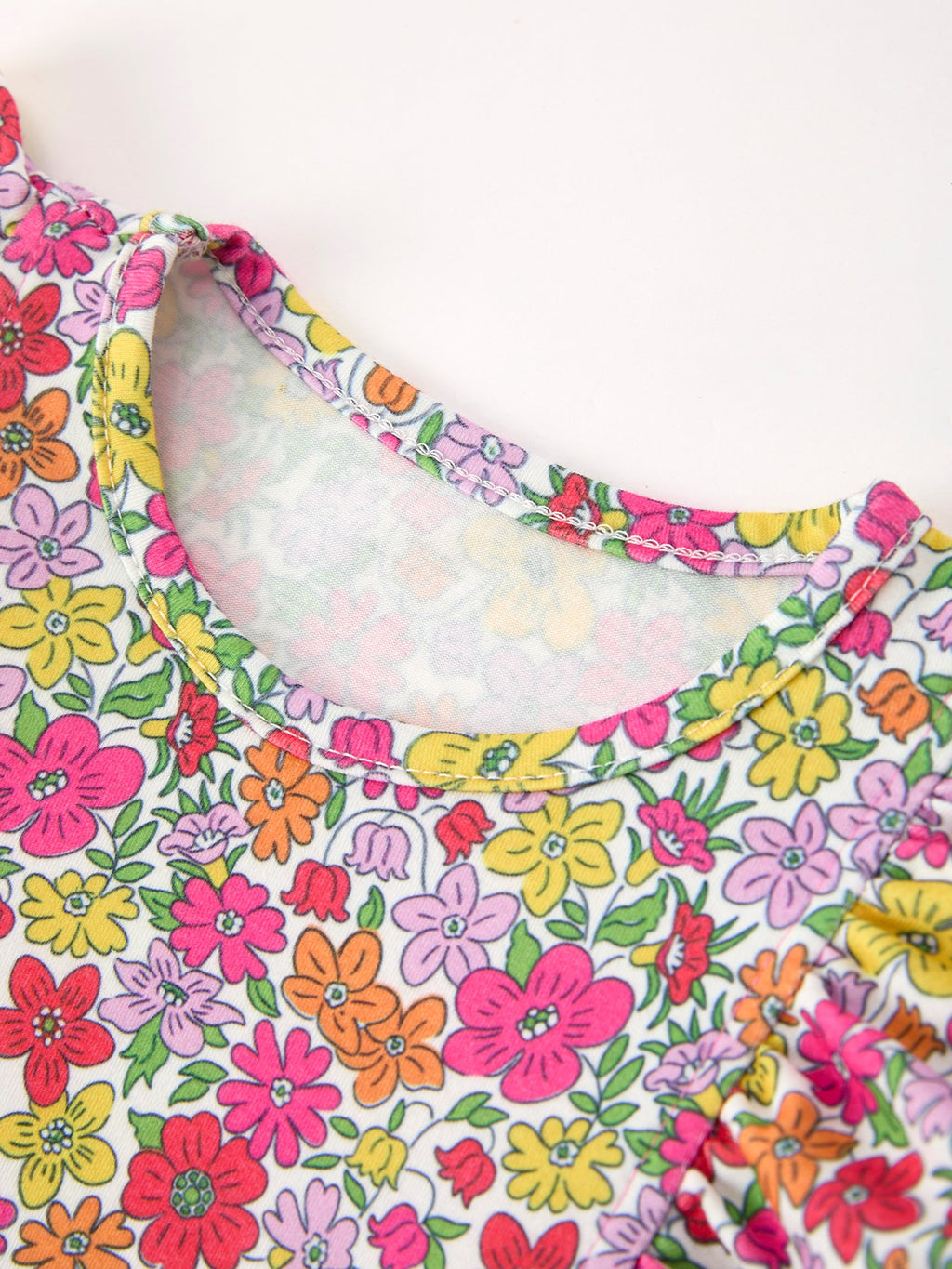 Hot Pink Bow Floral Girl Dress