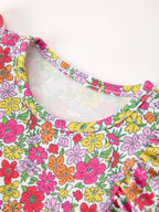 Hot Pink Bow Floral Girl Dress