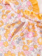 Halloween Pumpkin Floral Girls Dress