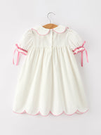 Pink Cross Bishop Christening Girls Dress