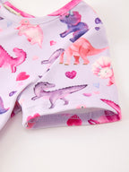 Dinosaur Heart Twirl Girls Dress Short Sleeves
