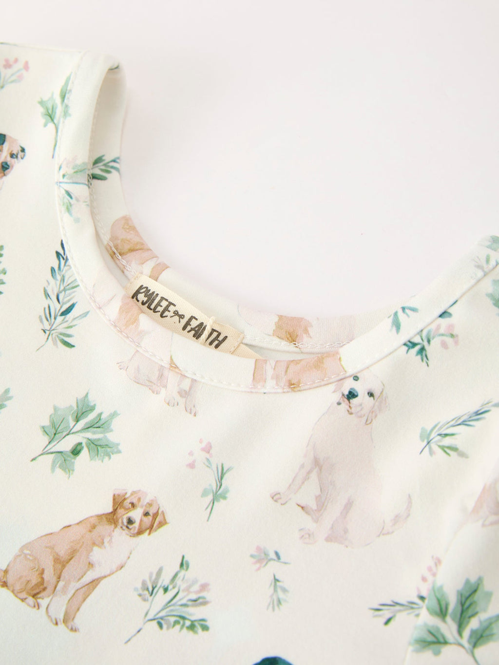 Puppy Floral Twirl Girls Dress