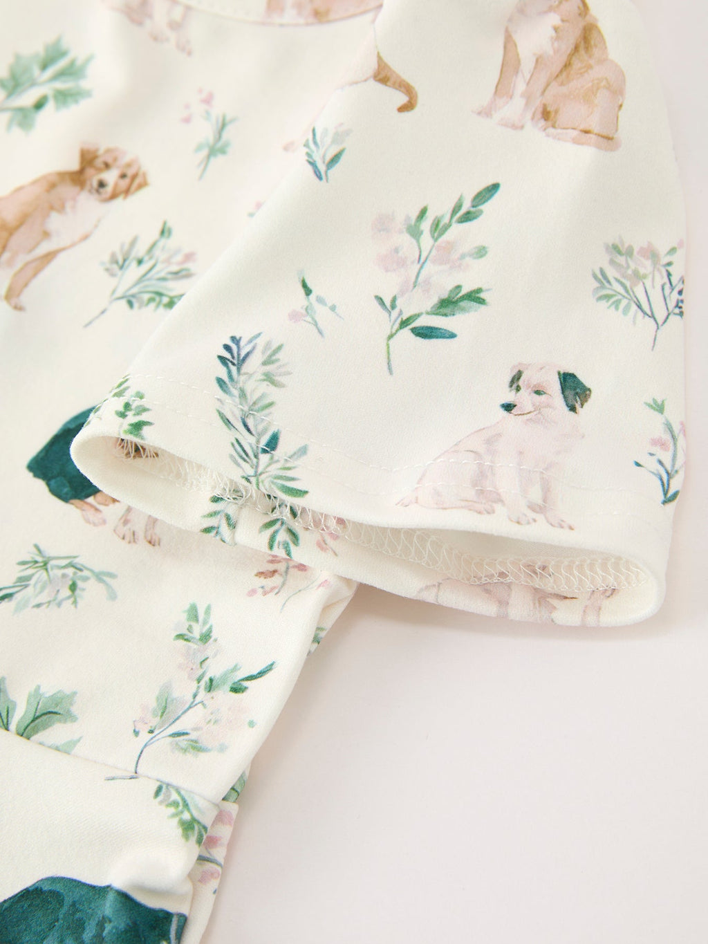 Puppy Floral Twirl Girls Dress