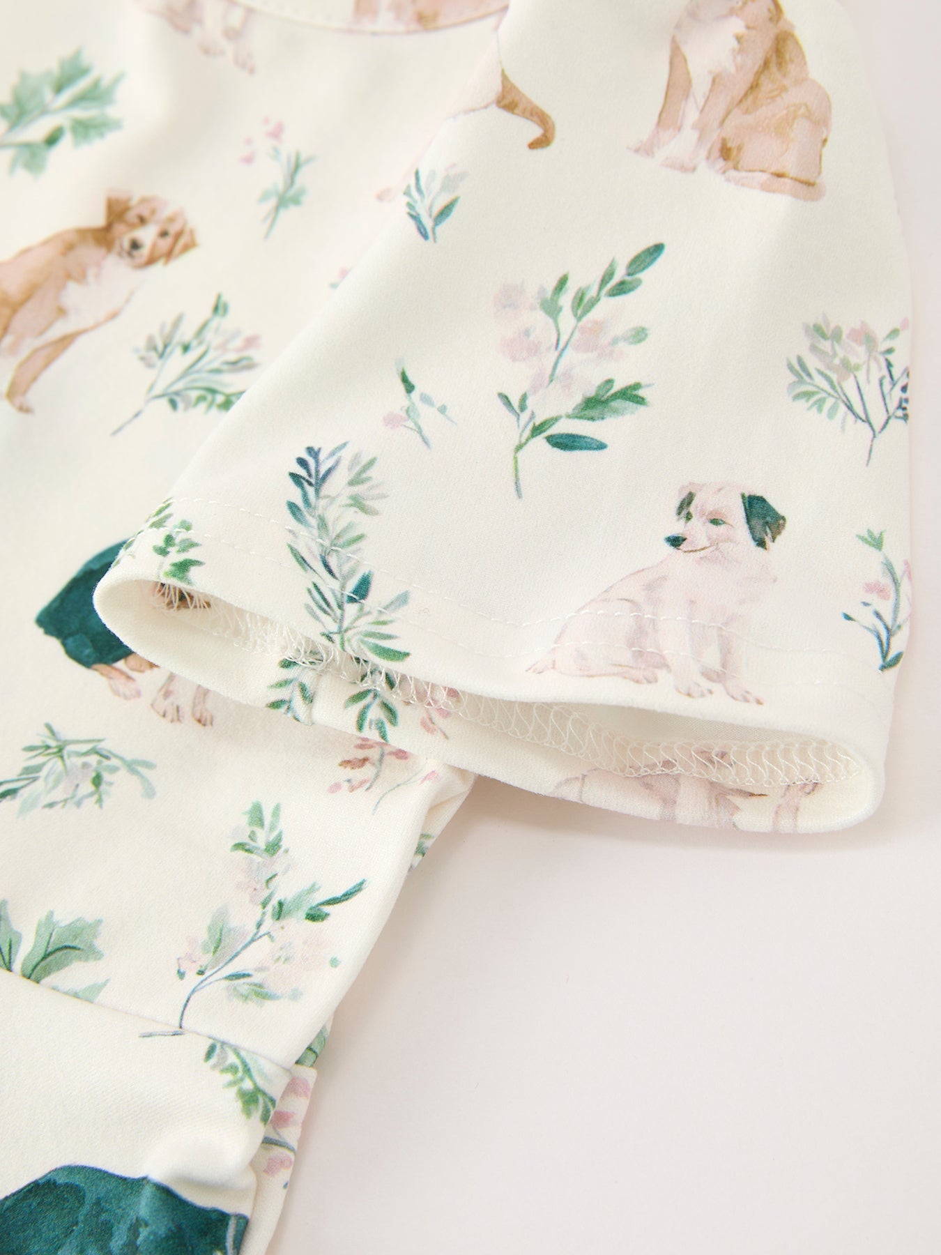 Puppy Floral Twirl Girls Dress