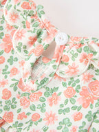 Fall Blush Floral Baby Romper Smocked Petal Collar