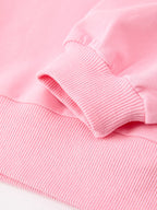 Girls Pink Bow Trim Sweatshirt and Pants Set