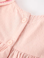 Fall Baby Girl Pink Floral Embroidered Peter Pan Collar Dress
