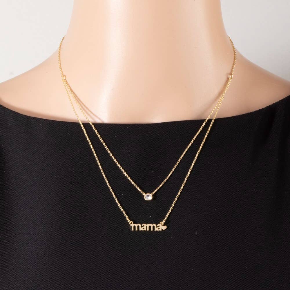 Anarchy Street - 14K Gold Dipped Layered Mama Cz Necklace