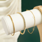 WJW - 18K Gold PVD Stainless Station Hearts Chain Anklet