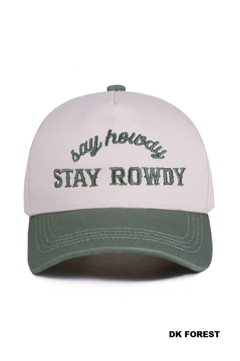 42POPS - 1028 Say Howdy Stay Rowdy Two Tone Canvas Cotton Cap SI-28991
