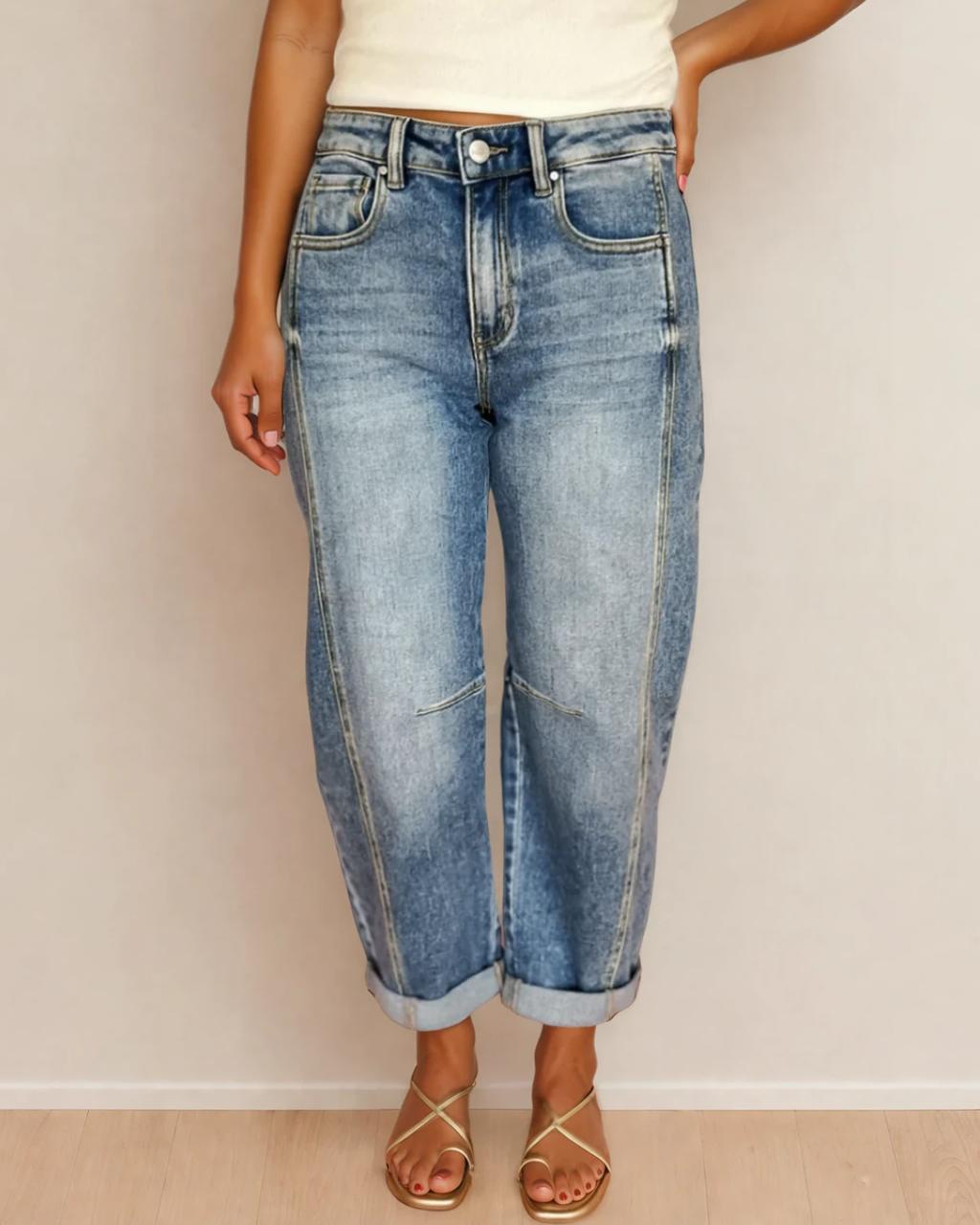 Blythe Vintage Washed Seam Detail Jeans