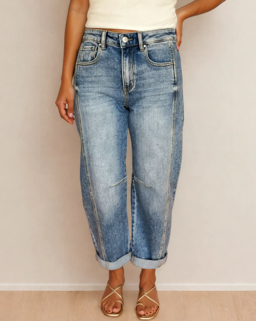 Blythe Vintage Washed Seam Detail Jeans