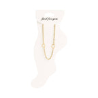 WJW - 18K Gold PVD Stainless Station Hearts Chain Anklet