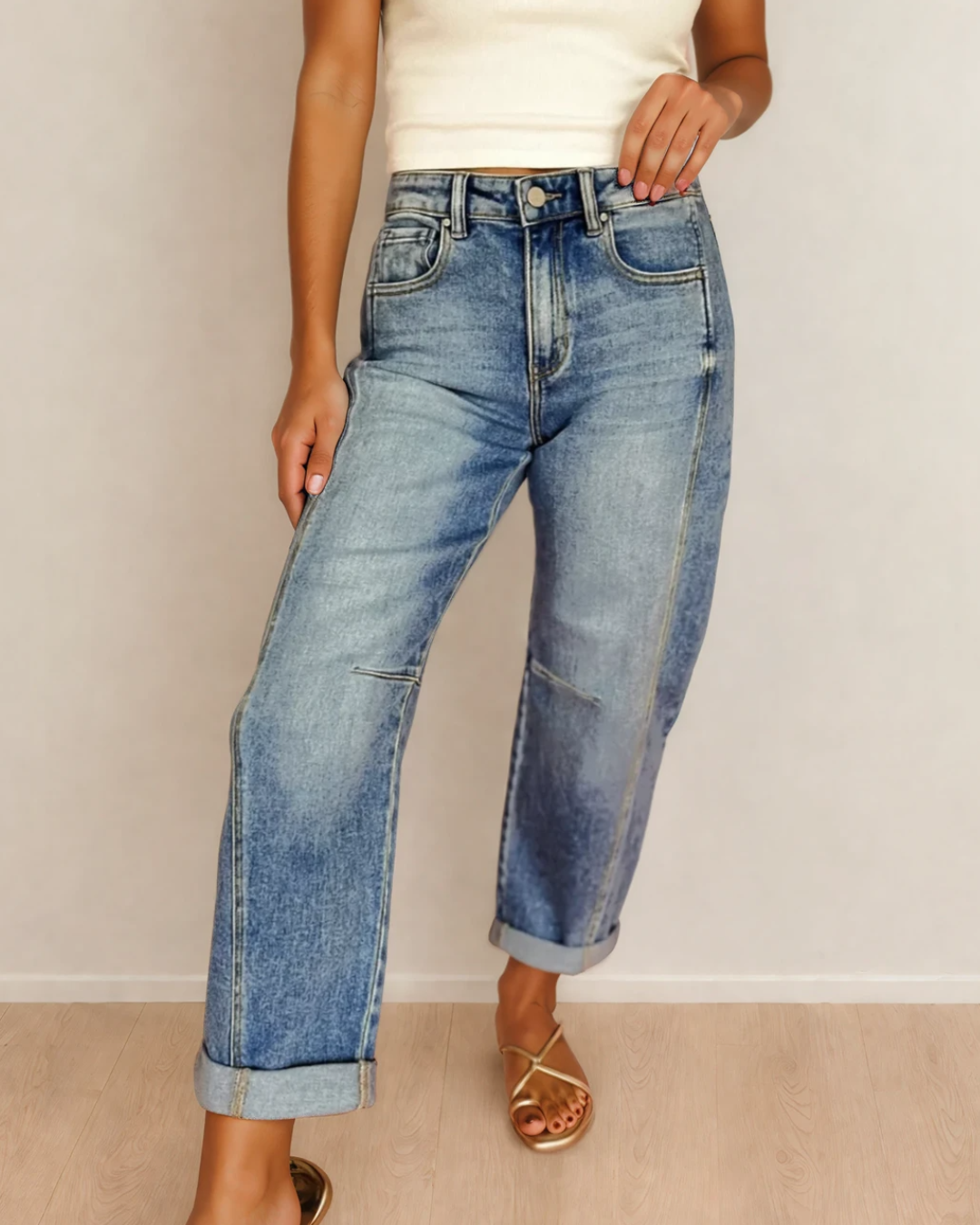 Blythe Vintage Washed Seam Detail Jeans