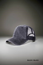 42POPS - SI-26424 Vintage Washed Cotton Mesh Cap Hat
