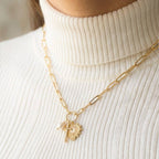 Anarchy Street - Gold Dipped Cz Pave Cross Pearl And Heart Charms Chain