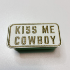 TEELUX - 2.5" Kiss Me Cowboy -  Embroidered Hat Patch