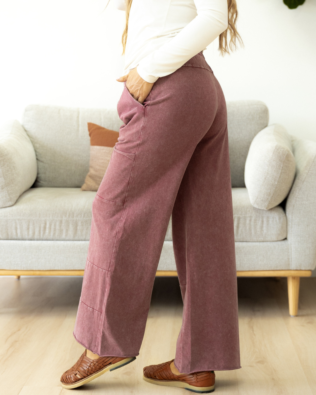 Teagan Raw Hem Pants - Wild Ginger