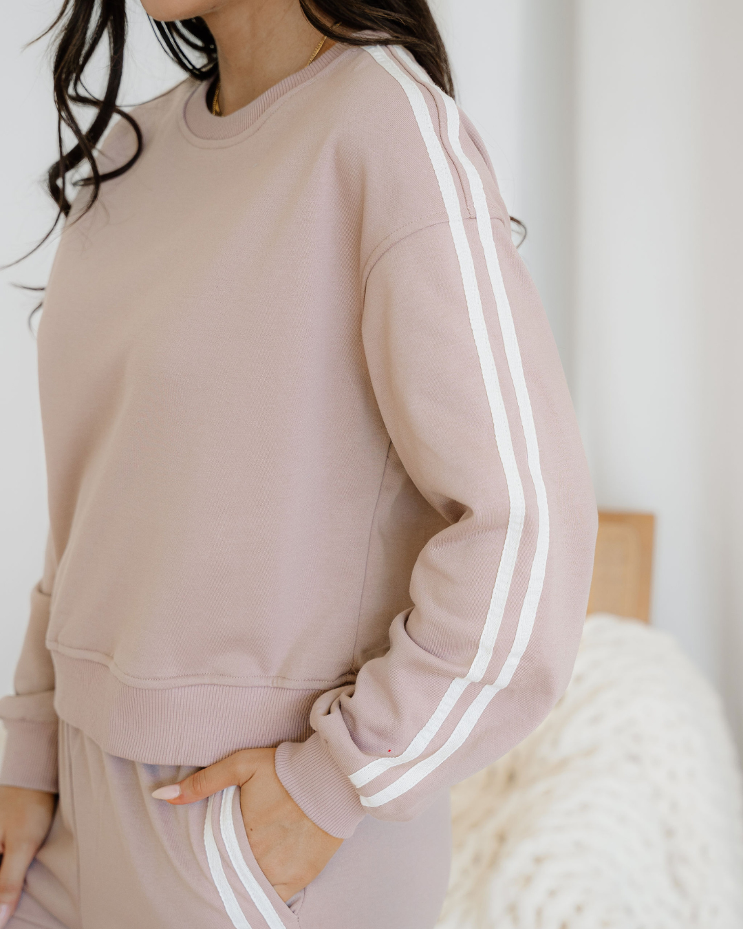 Varsity Pullover Wide Leg Pants 2pcs Outfit