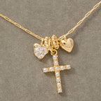 Anarchy Street - Heart And Cross Charms Chain Necklace