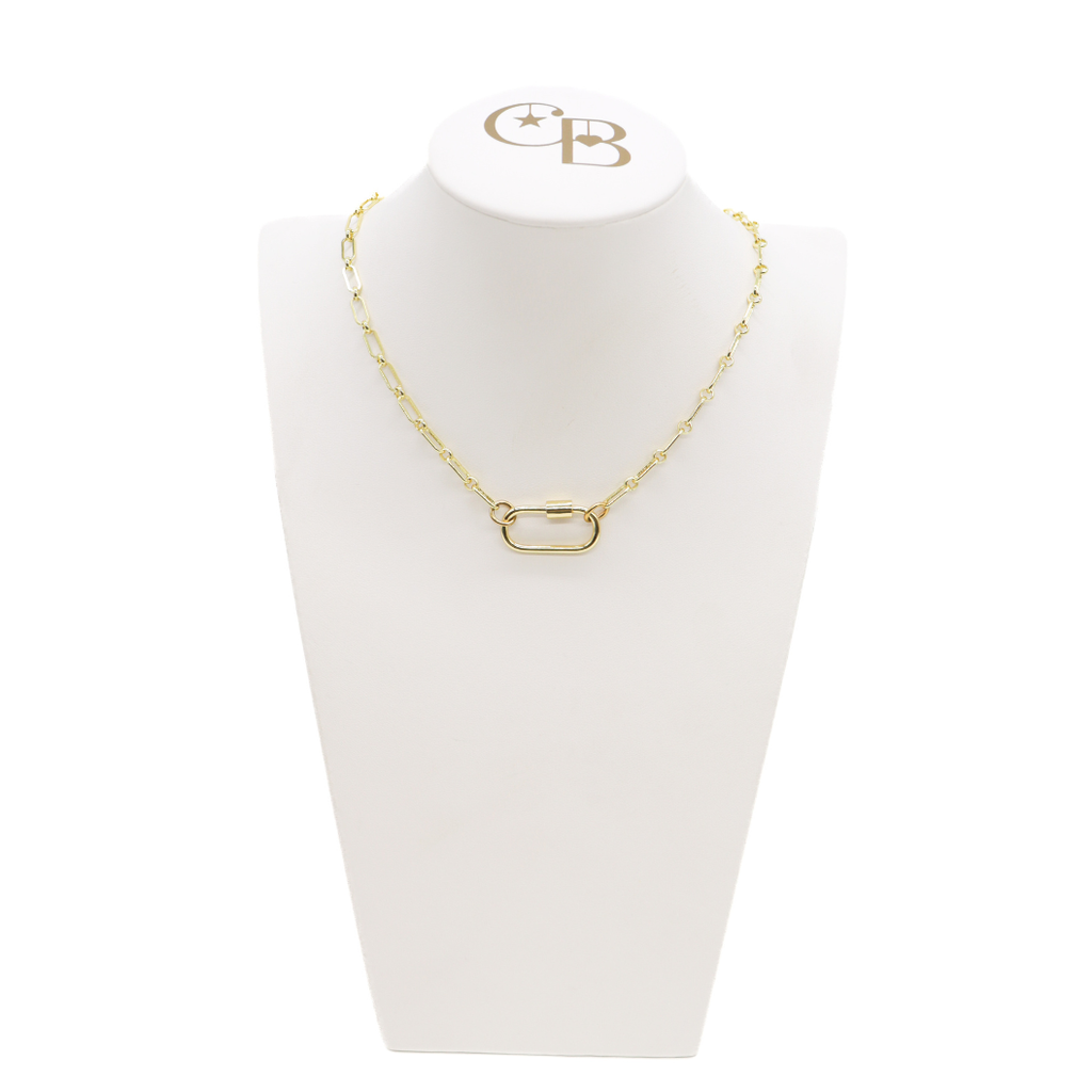 The Charm Bar Company - Gold Paige Necklace with Piper Carabiner