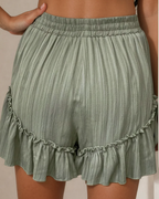 Dahlia Tie Waist Ruffle Hem Shorts