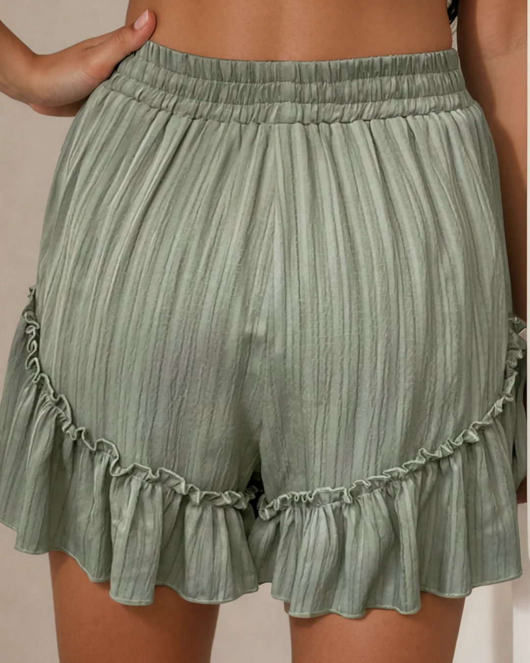 Dahlia Tie Waist Ruffle Hem Shorts