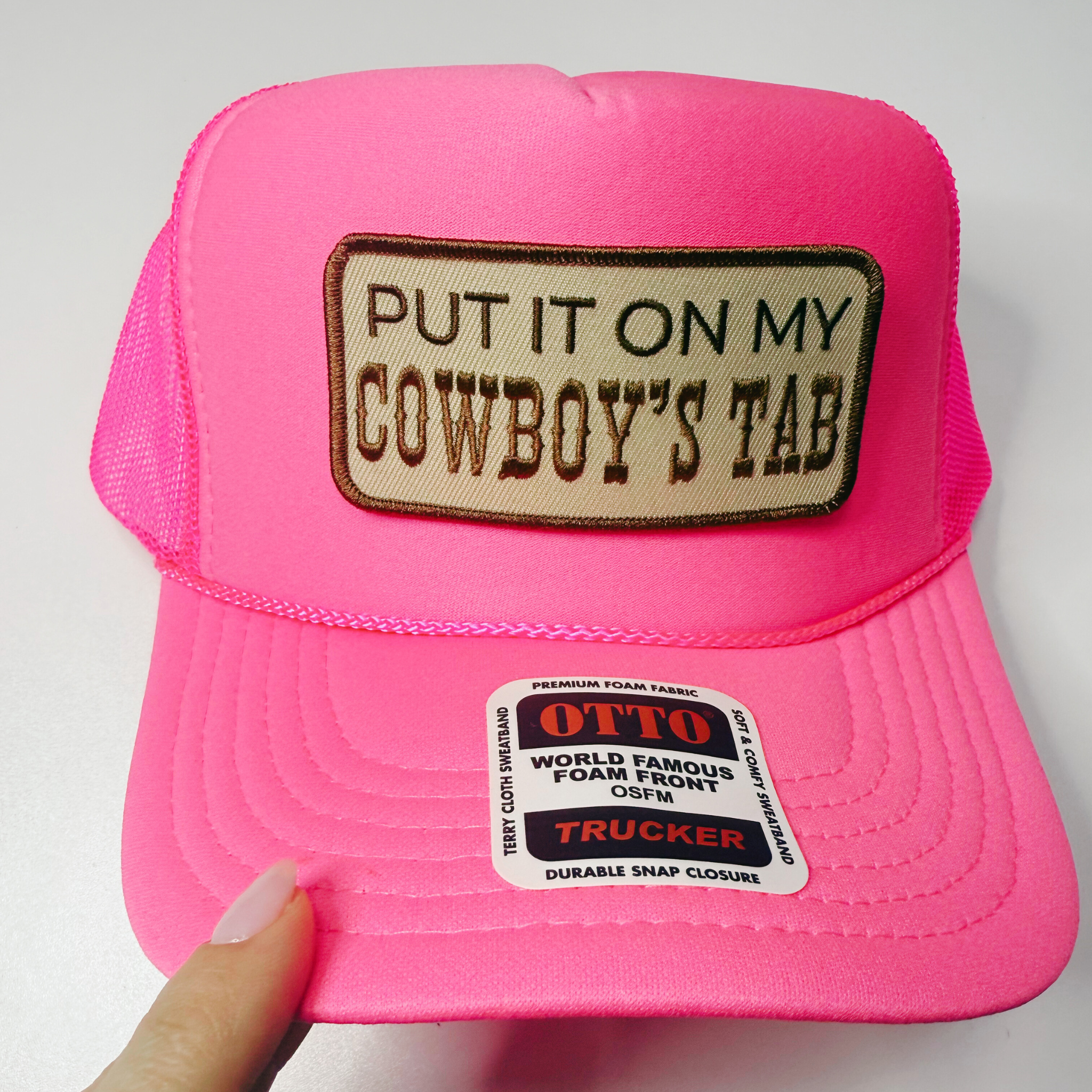 TEELUX - 4" Put it on my COWBOYS TAB -  Embroidered Hat Patch