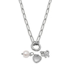 WJW - 18K Gold Stainless Steel Bow Charm Holder Necklace Gift Set