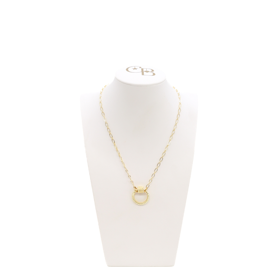 The Charm Bar Company - *  Gold Christie Necklace with Round Bella Carabiner