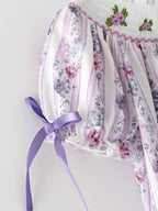 Fall Purple Floral Smocked Embroidered Girl Dress