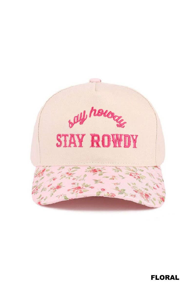 42POPS - 1028 Say Howdy Stay Rowdy Two Tone Canvas Cotton Cap SI-28991