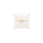 The Charm Bar Company - Gold Ashley (Box) Paperclip Chain Charm Bracelet with Clear Cubic Zirconia Small Gabi Carabiner