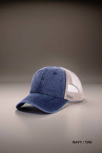 42POPS - SI-26424 Vintage Washed Cotton Mesh Cap Hat
