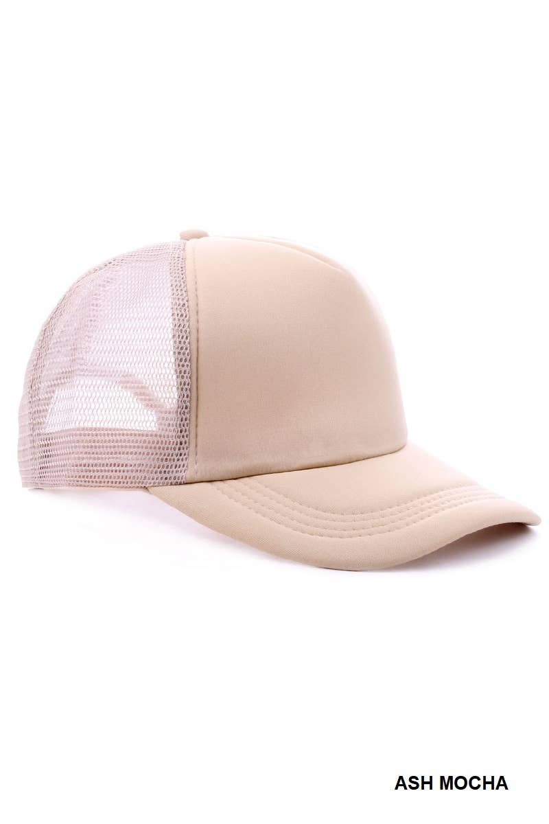 42POPS - SI-26827 Classic Solid Mesh Back Trucker Cap