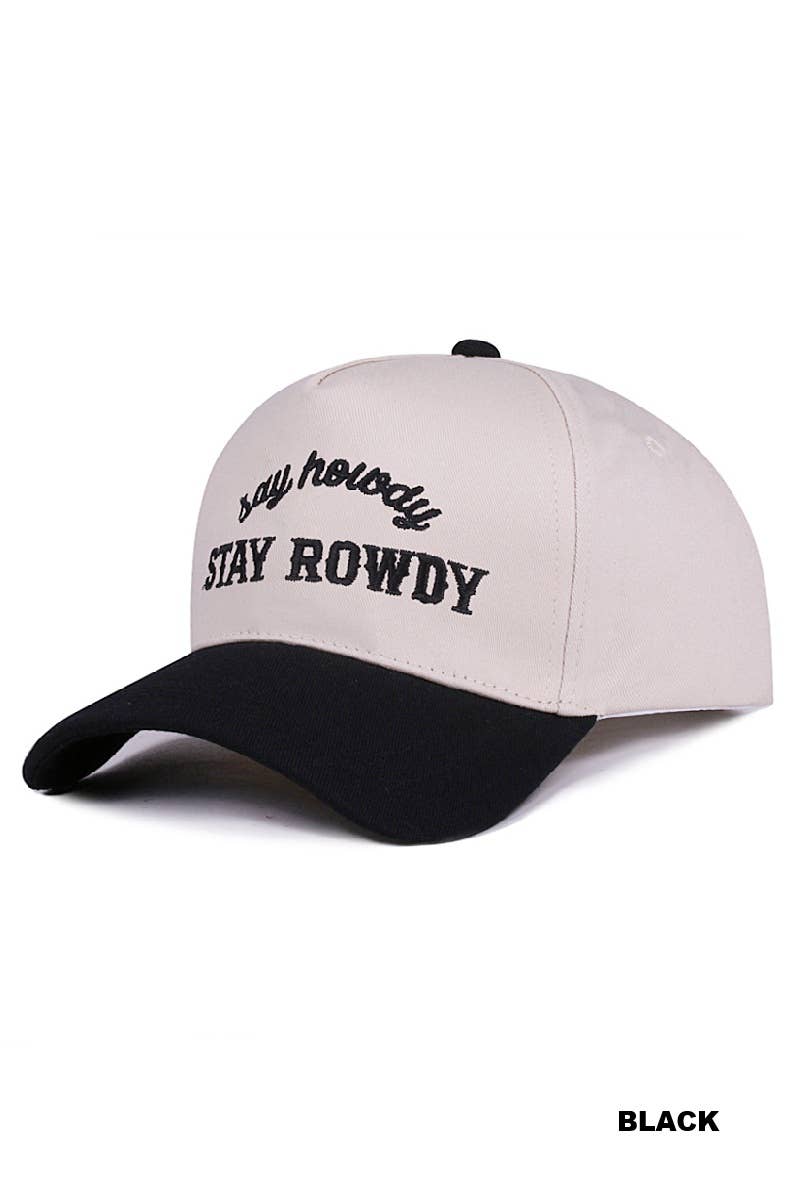 42POPS - 1028 Say Howdy Stay Rowdy Two Tone Canvas Cotton Cap SI-28991